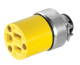 Conector de vinil blindado 15 a 125V 125V 2P 3H amarillo NEMA 15P