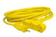 Extensión electrica tipo abanico, uso rudo aterrizada, color amarillo, 8 mts de longitud 