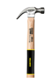 Martillo de uña curva pulido con mango de madera,  16 oz