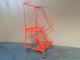 Escalera rodante de fierro, Plataf. 40 x 61.5 cm, Alt. Plataf. 0.75 m Color a elegir amarillo, naranja y gris