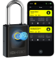 Candado inteligente de huellas dactilares - HEXFORCE G1, bloqueo de doble bola de servicio pesado, resistente a la intemperie IP67, control biométrico sin llave y Bluetooth, 56*134MM, grillete largo 