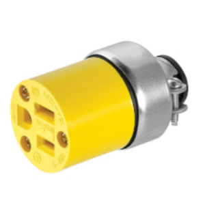 Conector de vinil blindado 15 a 125V 125V 2P 3H amarillo NEMA 15P