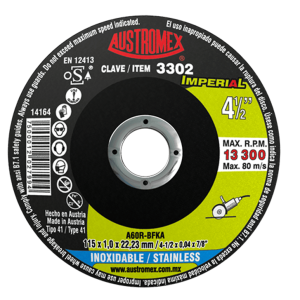 Disco De Corte T-41 De  4 1/2 Inox Tyroli Austromex