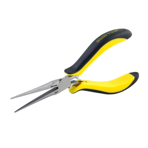 Mini pinza para electrónica con mango bimaterial de 5-7/8" punta aguja