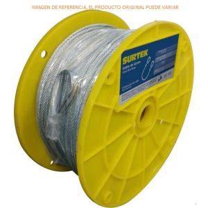 Cable De Acero Con Guardacabo1/4" X 76 M Construcción De 7 X 19