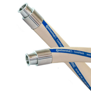 Manguera Sanitaria Whiteflexwing crimpada con férulas inoxidable de 1 1/2 X 30 Mt