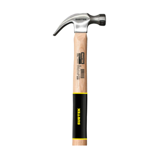 Martillo de uña curva pulido con mango de madera,  16 oz