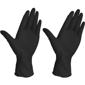Caja De 100 Guantes De Nitrilo Vinil De Alta Calidad Color Negro, Sin Látex, Sin Polvo, Diseño Ambidiestro, Ajuste Perfecto, Desechables Y Resistentes