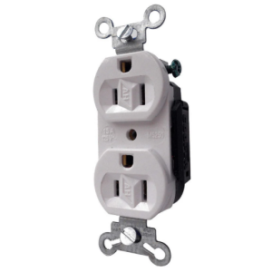 Receptaculo Duplex Entrada Recta 2P 3H Nema 5 15R Blanco Wiring Devices