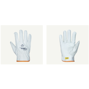 Guantes duraderos de piel de vacuno para protección de baja peligrosidad y manipulación de materiales