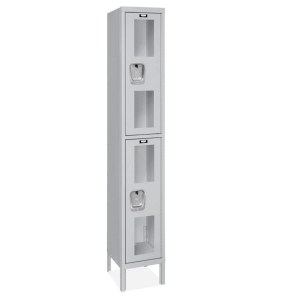 Locker con Frente Transparente - Dos Puertas de Alto, 1 de Ancho, sin Ensamblar, Ancho de 12", Profundidad de 18", Gris