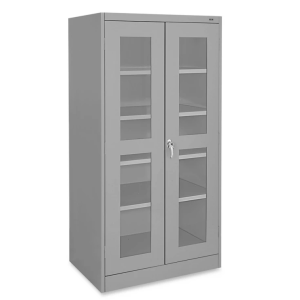 Gabinete Industrial con Frente Transparente - 36 x 24 x 72", sin Ensamblar, Gris, 91 x 61 x 183 cm