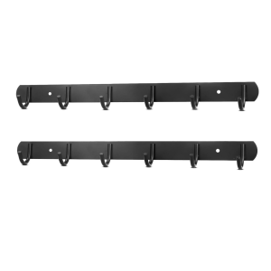 Perchero Pared,Perchero De Acero Inoxidable Negro 2 Unidades,6 Ganchos De Pared,Con Tornillos,Se Puede Colgar En Puertas, Baños, Cocinas, Dormitorios.Adecuado Para Abrigos, Sombreros, Ropa