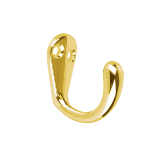 Gancho sencillo tipo perchero, latón brillante, HERMEX