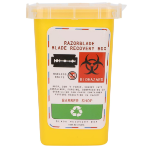 Contenedor desechable para cuchillas de afeitar en barberías y peluquerías - Caja segura para desechar cuchillas de afeitar - Diseño duradero y ecológico para uso profesional