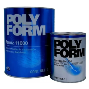 POLYFORM BARNIZ 11000 BRILLANTE, CON CATALIZADOR Y SOLVENTE PARA POLIURETANO GALON DE 4 LITROS             