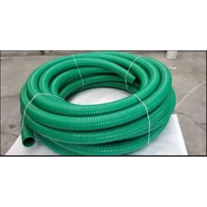 Manguera para succión y descarga de agua 2", fabricada con PVC verde olivo suave y helicoidal rígido blanco. PRECIO POR METRO