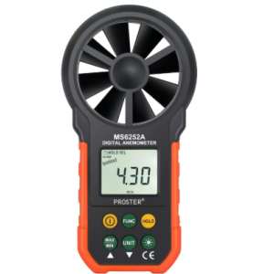 Proster Anemómetro portátil de mano medidor de velocidad del viento CFM