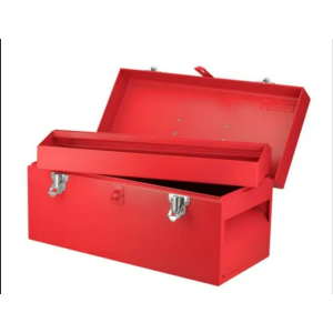 Caja portaherramientas métalica con asa plástica color rojo 16" x 7" x 7"   