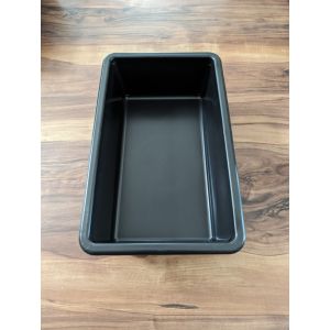 Charola de plastico negro 15 x 30  