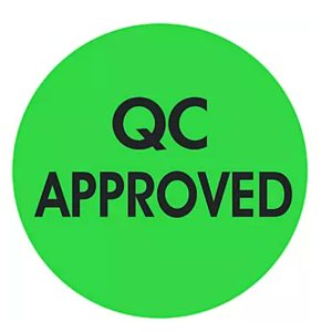 Etiquetas Adhesivas Circulares para Control de Inventario - "QC Approved", 2" 