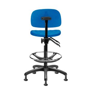 Silla De Produccion Estrella De 5 Puntas En Poliamida Y Con Rodajas Tipo Dual. Elevación: Por Medio De Pistón Neumático Que Permite Ajustar La Altura Del Asiento.