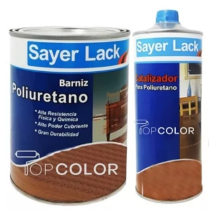 Barniz Poliuretano Semi Mate Marca Sayer 1 Lt Con Catalizador Y Diluyente